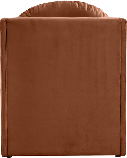 Indie Cognac Velvet Upholstered Accent Chair, 1 Piece