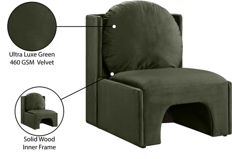 Indie Green Velvet Upholstered Accent Chair, 1 Piece