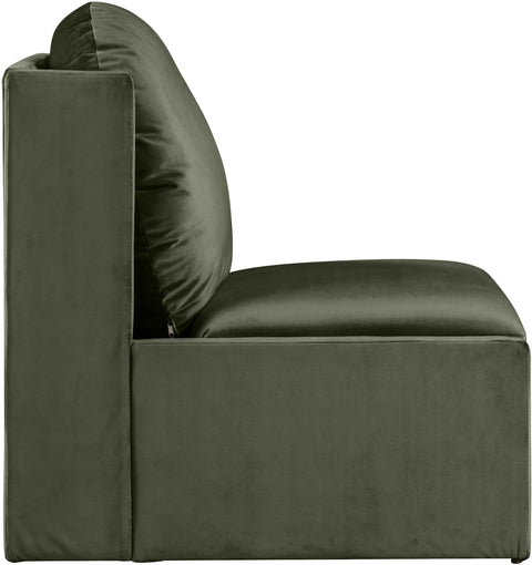 Indie Green Velvet Upholstered Accent Chair, 1 Piece