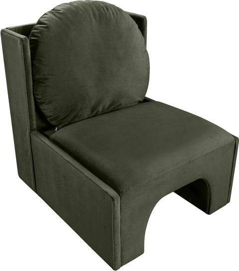 Indie Green Velvet Upholstered Accent Chair, 1 Piece