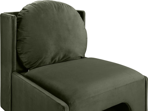 Indie Green Velvet Upholstered Accent Chair, 1 Piece