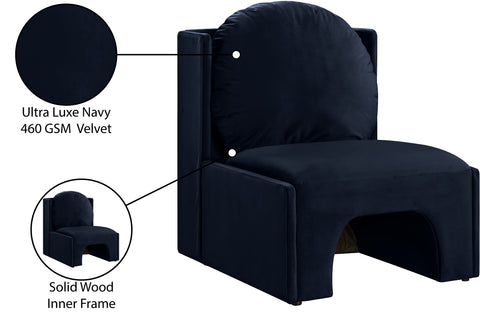 Indie Navy Velvet Upholstered Accent Chair, 1 Piece