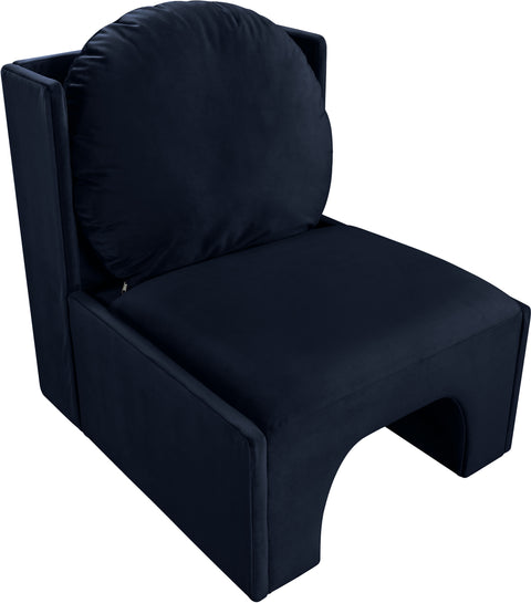 Indie Navy Velvet Upholstered Accent Chair, 1 Piece