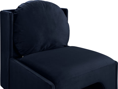 Indie Navy Velvet Upholstered Accent Chair, 1 Piece