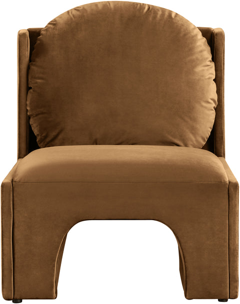 Indie Saddle Velvet Upholstered Accent Chair, 1 Piece