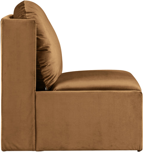 Indie Saddle Velvet Upholstered Accent Chair, 1 Piece