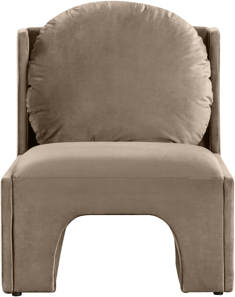 Indie Taupe Velvet Upholstered Accent Chair, 1 Piece