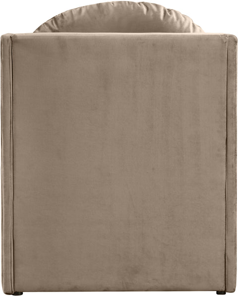 Indie Taupe Velvet Upholstered Accent Chair, 1 Piece