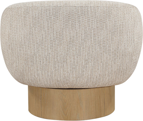Harper Beige Interwoven Fabric Upholstered Swivel Accent Chair, 1 Piece