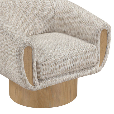 Harper Beige Interwoven Fabric Upholstered Swivel Accent Chair, 1 Piece