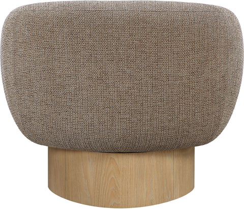Harper Brown Interwoven Fabric Upholstered Swivel Accent Chair, 1 Piece