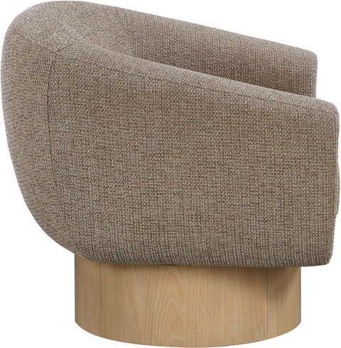 Harper Brown Interwoven Fabric Upholstered Swivel Accent Chair, 1 Piece