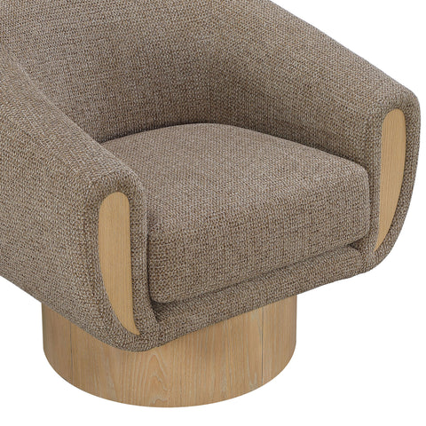 Harper Brown Interwoven Fabric Upholstered Swivel Accent Chair, 1 Piece