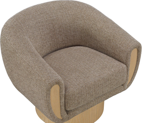 Harper Brown Interwoven Fabric Upholstered Swivel Accent Chair, 1 Piece