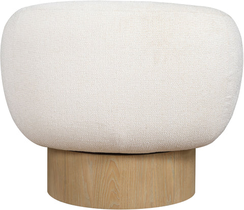 Harper Cream Interwoven Fabric Upholstered Swivel Accent Chair, 1 Piece