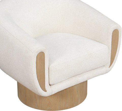 Harper Cream Interwoven Fabric Upholstered Swivel Accent Chair, 1 Piece