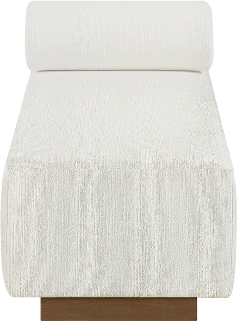 Willow Cream Cane And Linen Textured Fabric Upholstered Chaise, 1 Piece