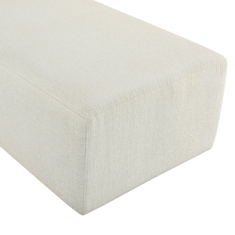 Willow Cream Cane And Linen Textured Fabric Upholstered Chaise, 1 Piece