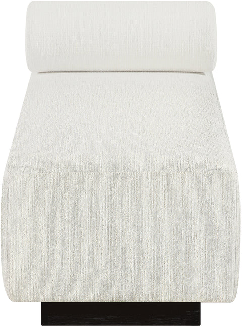 Willow Cream Cane And Linen Textured Fabric Upholstered Chaise, 1 Piece (Style 3)