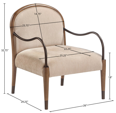 Harper Beige Fabric Upholstered Accent Chair, 1 Piece