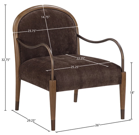 Harper Brown Fabric Upholstered Accent Chair, 1 Piece