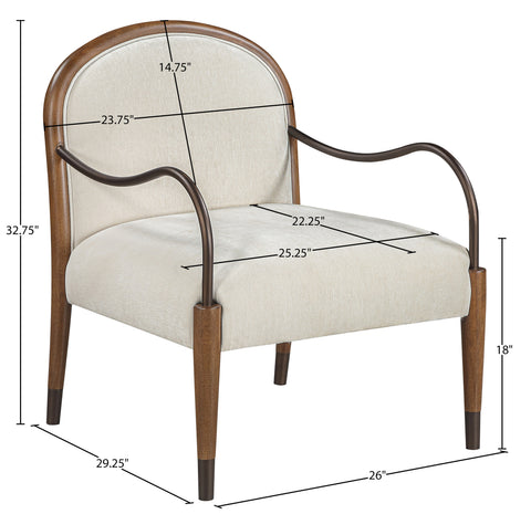 Harper Cream Fabric Upholstered Accent Chair, 1 Piece