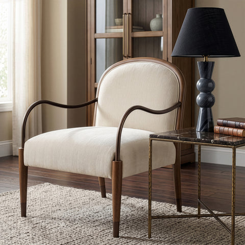 Harper Cream Fabric Upholstered Accent Chair, 1 Piece