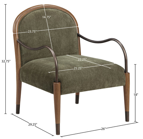 Harper Green Fabric Upholstered Accent Chair, 1 Piece