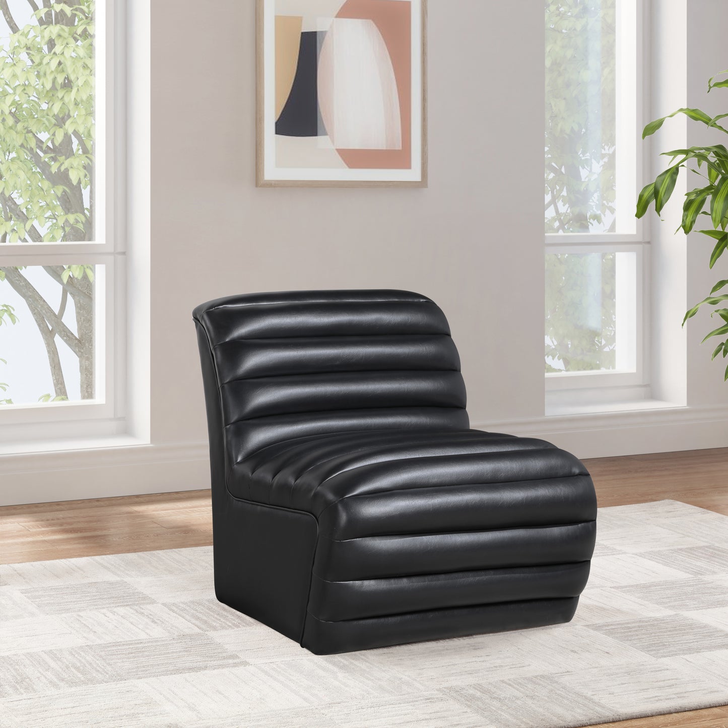 ezra black ezran leather accent chair