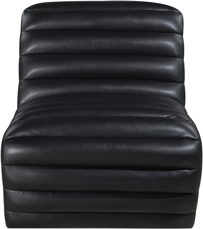 Ezra Black Ezran Leather Accent Chair