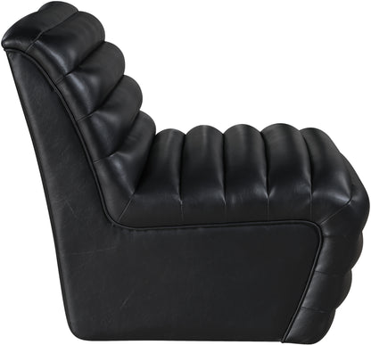 Ezra Black Ezran Leather Accent Chair