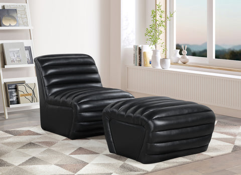 Sloane Black Vegan Leather Upholstered Accent Chair, 1 Piece