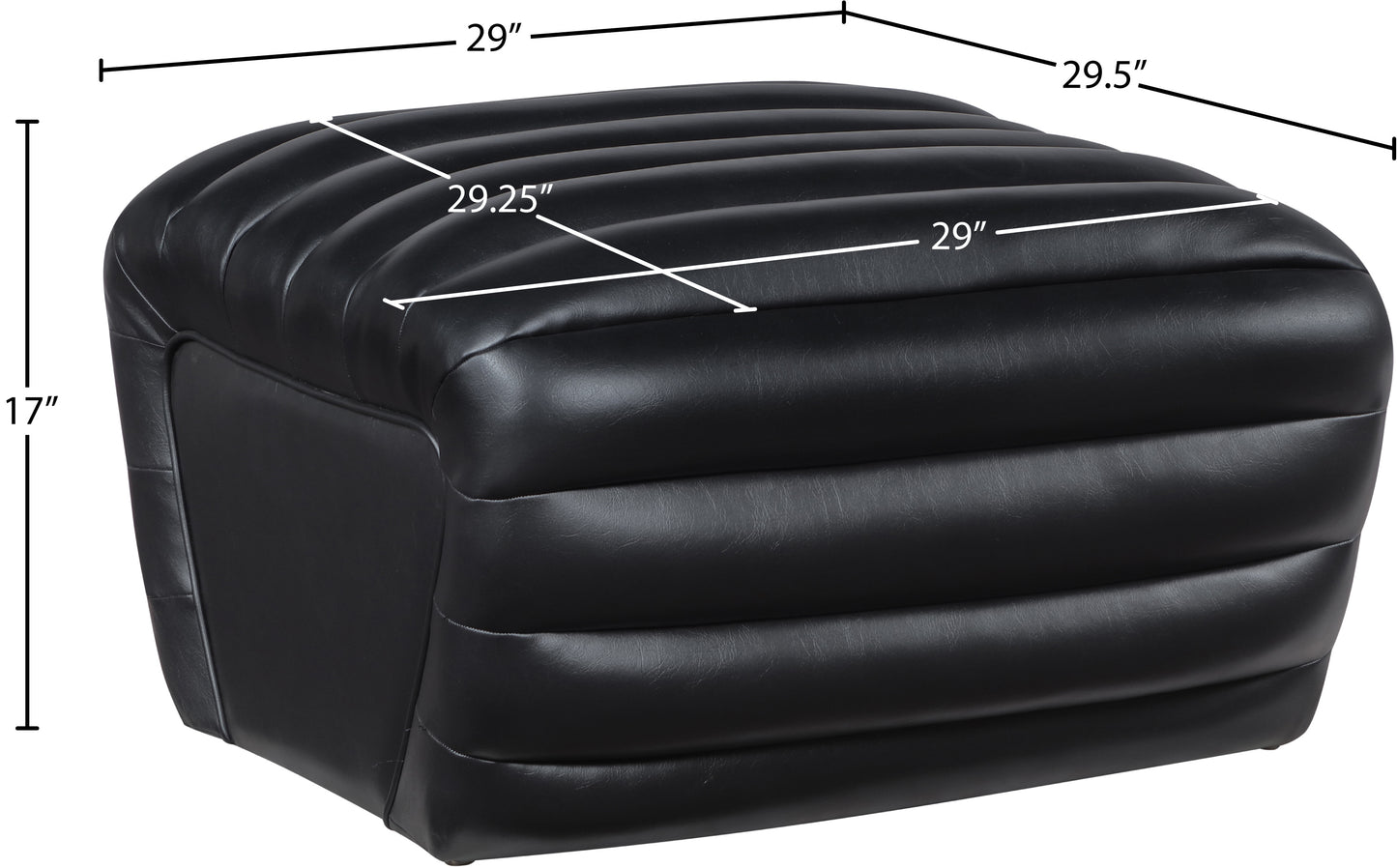 ezra black ezran leather ottoman