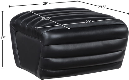 Ezra Black Ezran Leather Ottoman