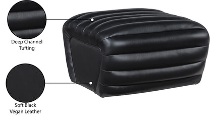 Ezra Black Ezran Leather Ottoman