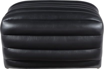 Ezra Black Ezran Leather Ottoman