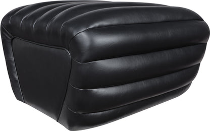 Ezra Black Ezran Leather Ottoman