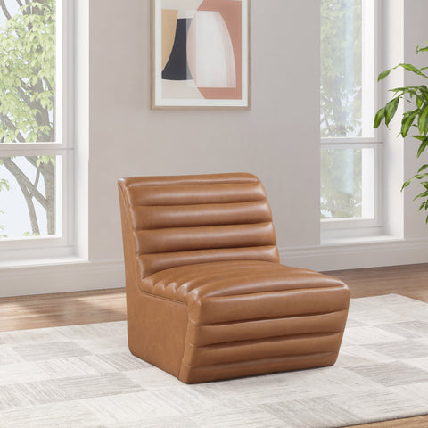 Ezra Cognac Ezran Leather Accent Chair