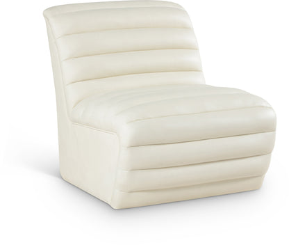 Ezra Cream Ezran Leather Accent Chair