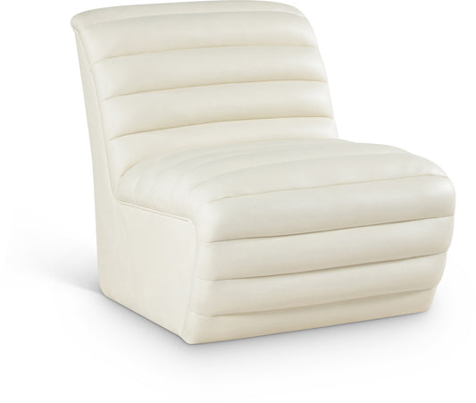 Ezra Cream Ezran Leather Accent Chair