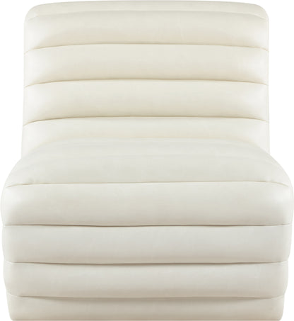 Ezra Cream Ezran Leather Accent Chair