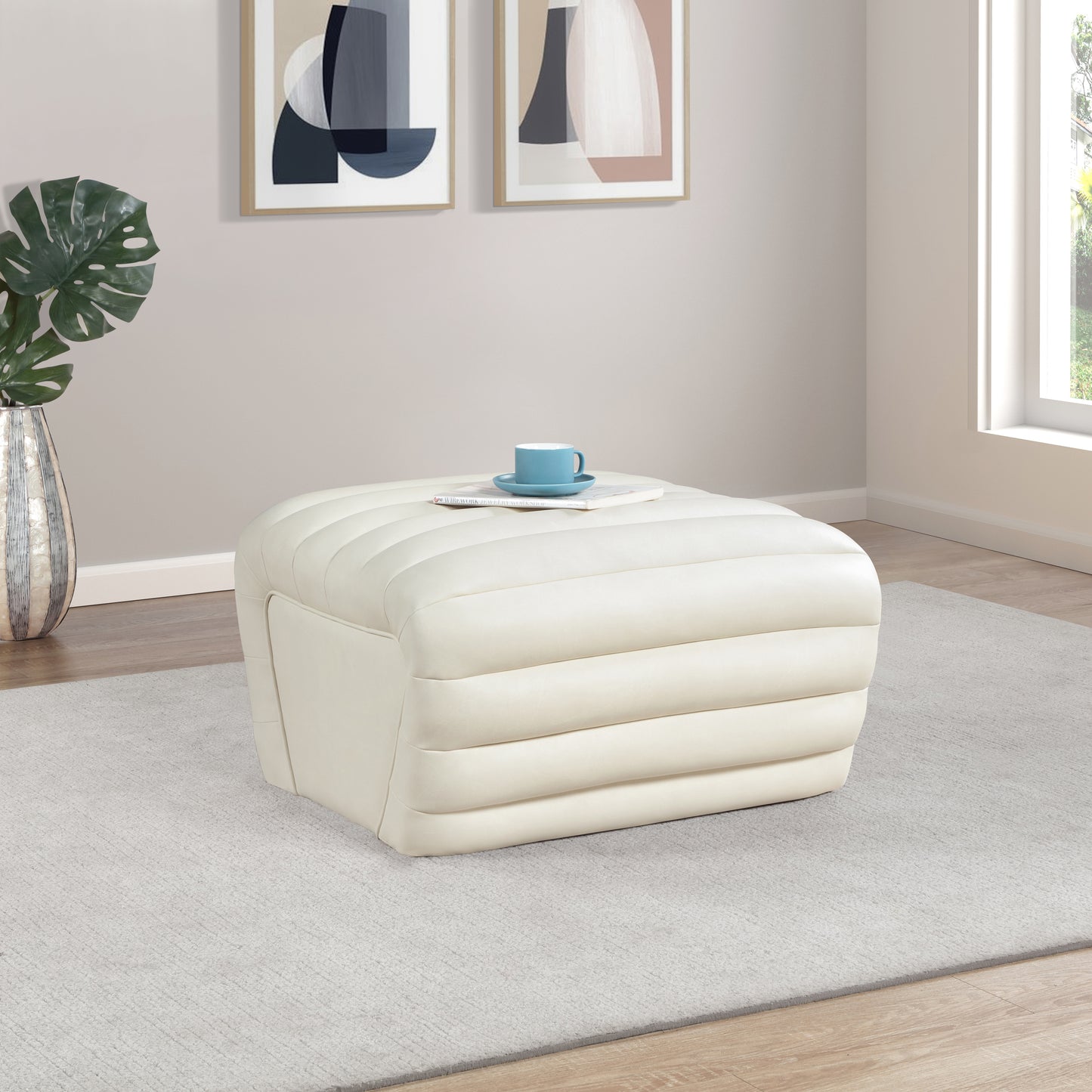 ezra cream ezran leather ottoman