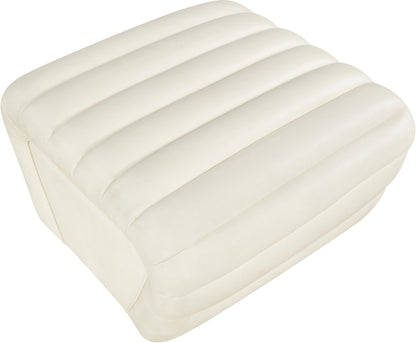 Ezra Cream Ezran Leather Ottoman