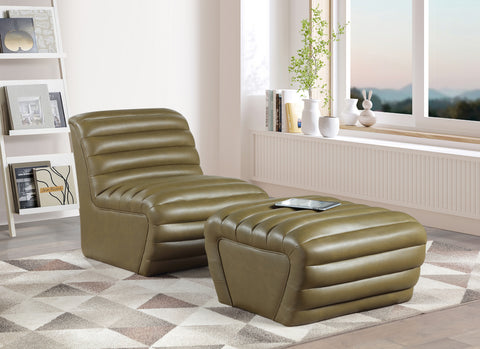 Sloane Olive Vegan Leather Upholstered Accent Chair, 1 Piece