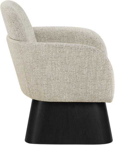 Blaire Beige Linen Textured Fabric Upholstered Swivel Accent Chair, 1 Piece (Style 2)