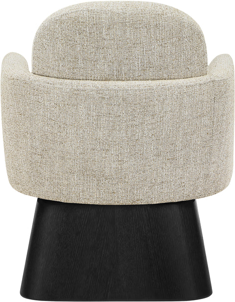 Blaire Beige Linen Textured Fabric Upholstered Swivel Accent Chair, 1 Piece (Style 2)
