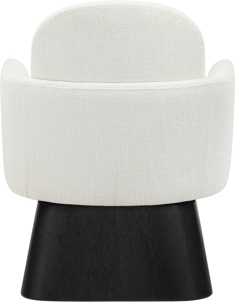 Blaire Cream Linen Textured Fabric Upholstered Swivel Accent Chair, 1 Piece (Style 2)