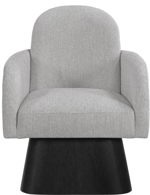 Blaire Grey Linen Textured Fabric Upholstered Swivel Accent Chair, 1 Piece