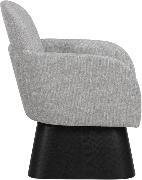 Blaire Grey Linen Textured Fabric Upholstered Swivel Accent Chair, 1 Piece
