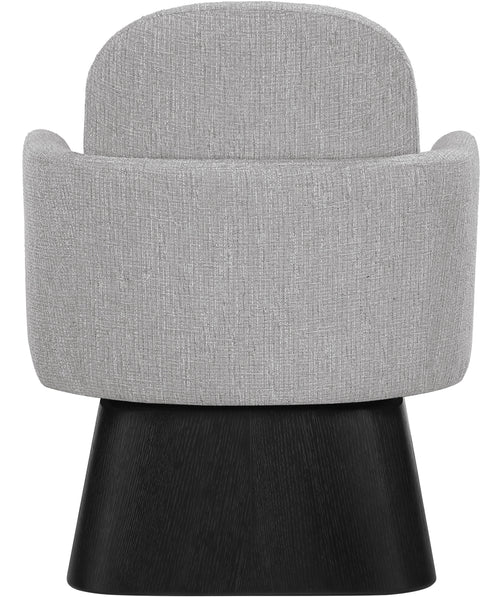 Blaire Grey Linen Textured Fabric Upholstered Swivel Accent Chair, 1 Piece